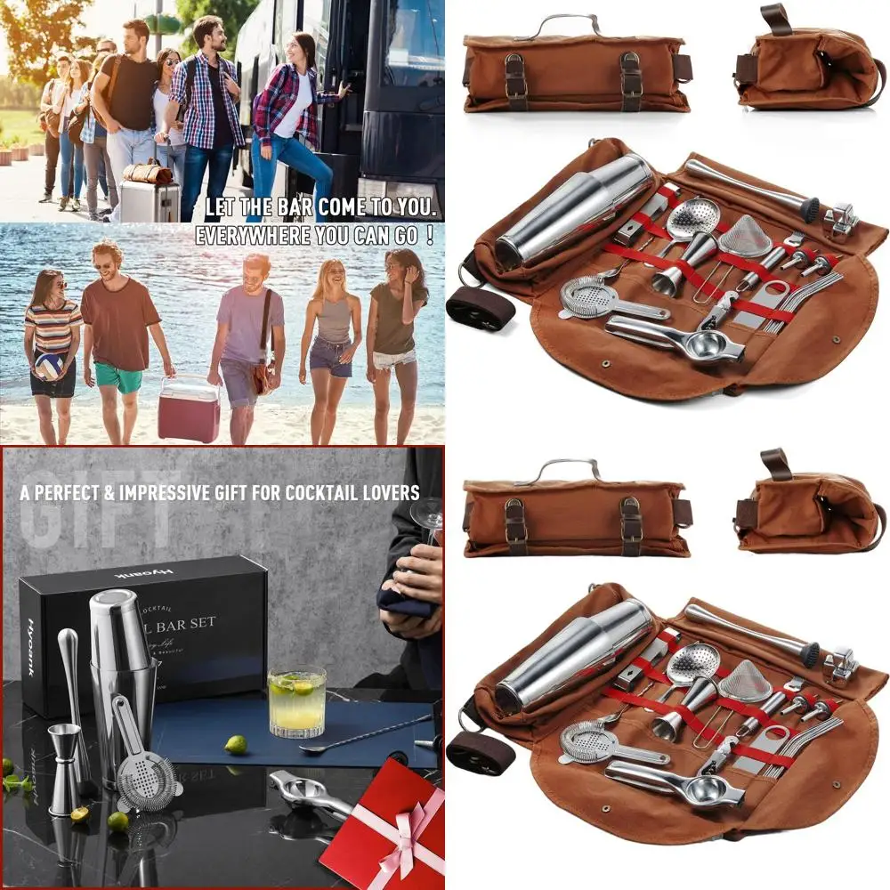 Портативный набор для коктейлей из 25 предметов с сумкой для путешествий для приготовления коктейлей дома, на работе и на природе
Портативный набор для коктейлей из 25 предметов с сумкой для путешествий для приготовления коктейлей дома, на работе и на природе