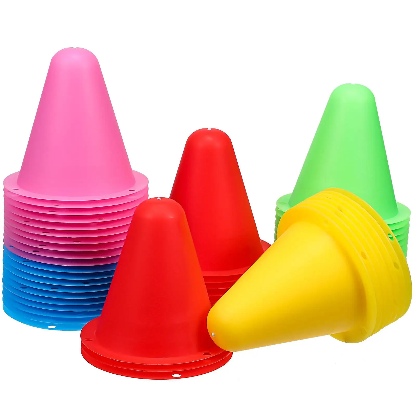 50 Pcs Soft Durable Cones Roller-Slip Roadblock Sports Training Soccer Practice Plastic Mini Stable Placement Multi-Functional
50 Pcs Soft Durable Cones Roller-Slip Roadblock Sports Training Soccer Practice Plastic Mini Stable Placement Multi-Functional