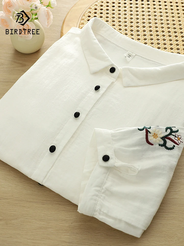 New 2025 Autumn Cotton Yarn Short Sleeve Shirt, Women Lapel Embroidery, Mori Girl Versatile Commute Chic Loose Blouse T5N259CC
New 2025 Autumn Cotton Yarn Short Sleeve Shirt, Women Lapel Embroidery, Mori Girl Versatile Commute Chic Loose Blouse T5N259CC