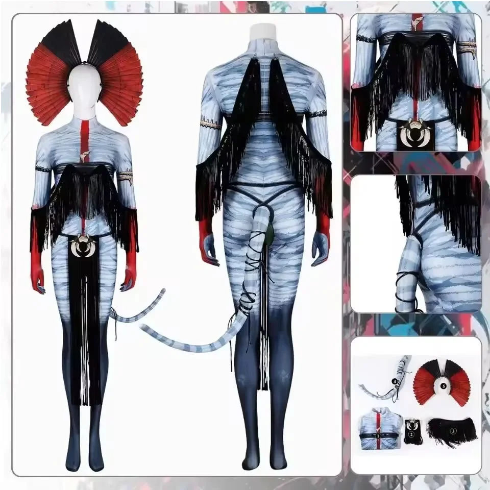 Avatar of Fire Ash Cosplay Varang Costume for Women Jumpsuit Headgear Tails Roleplay Outfits Halloween Carnival Disguise Suit
Avatar of Fire Ash Cosplay Varang Costume for Women Jumpsuit Headgear Tails Roleplay Outfits Halloween Carnival Disguise Suit