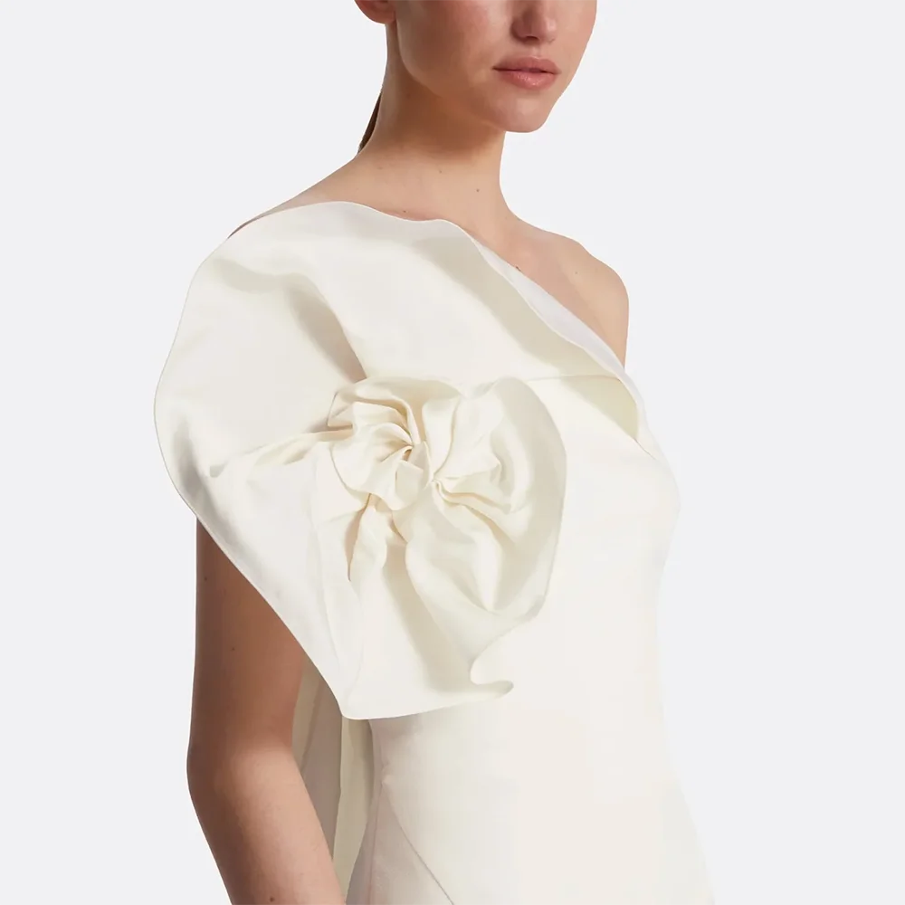 Elegant Evening Dress Customized One Shoulder Pleat Flower Evening Gowns Floor Length Straight Backless Formal Party Dress 2025
Elegant Evening Dress Customized One Shoulder Pleat Flower Evening Gowns Floor Length Straight Backless Formal Party Dress 2025