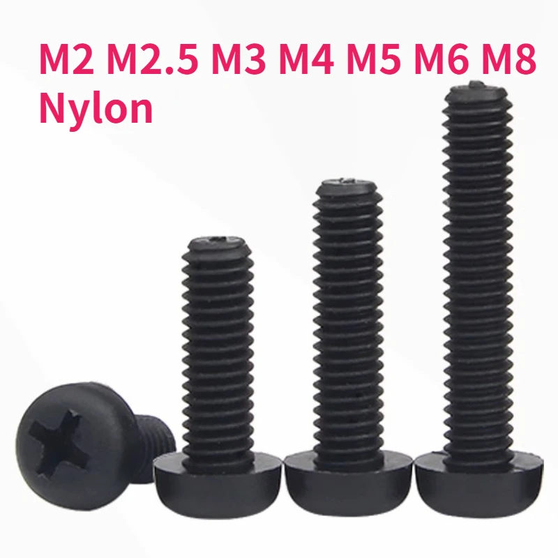 10/20/30/50pcs M2 M2.5 M3 M4 M5 M6 M8 Black Nylon Plastic Phillips Round Pan Screw Bolt
10/20/30/50pcs M2 M2.5 M3 M4 M5 M6 M8 Black Nylon Plastic Phillips Round Pan Screw Bolt