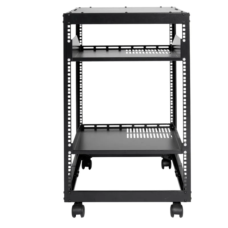 15U Open Frame Server Rack, 23"-40" Adjustable Depth, Free Standing or Wall Mount, 4 Post AV Rack with Casters for Networking IT Equipment, Router, Modem
15U Open Frame Server Rack, 23"-40" Adjustable Depth, Free Standing or Wall Mount, 4 Post AV Rack with Casters for Networking IT Equipment, Router, Modem