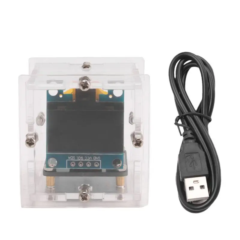 Y14A DIY Electronic Kit Mini Clock OLED Display Connect With Shell DIY Soldering Project