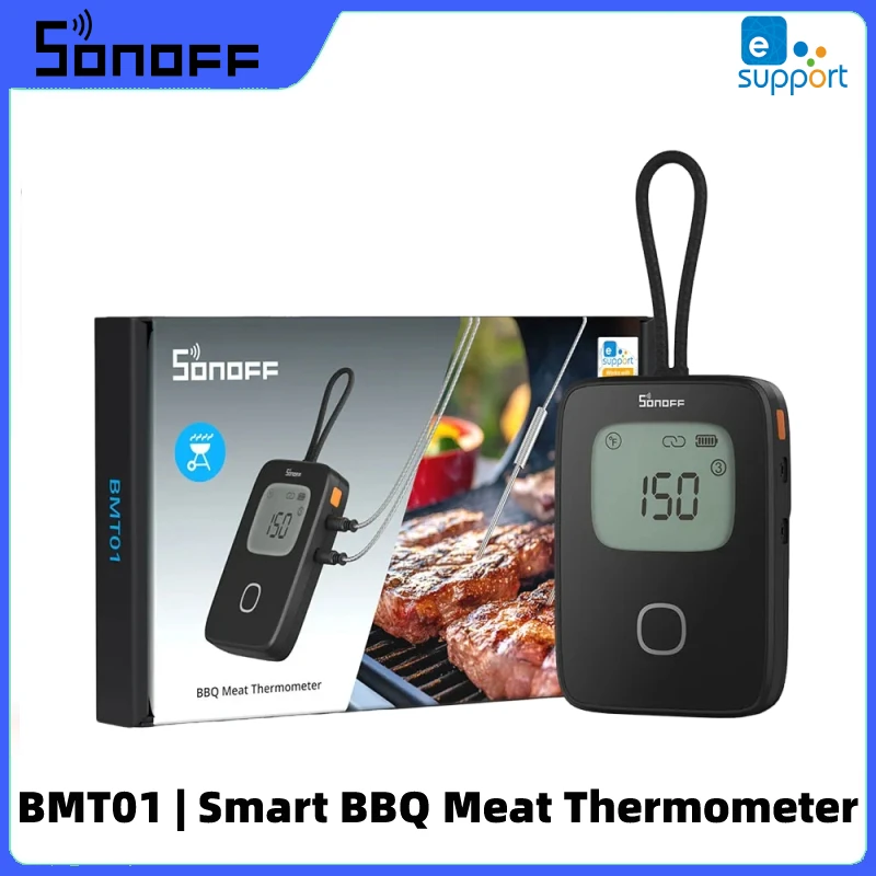 SONOFF BMT01 термометр для мяса для барбекю, беспроводной умный инструмент для гриля, приготовление пищи, приложение eWeLink, мониторинг температуры, оповещения, таймер, напоминание
SONOFF BMT01 термометр для мяса для барбекю, беспроводной умный инструмент для гриля, приготовление пищи, приложение eWeLink, мониторинг температуры, оповещения, таймер, напоминание