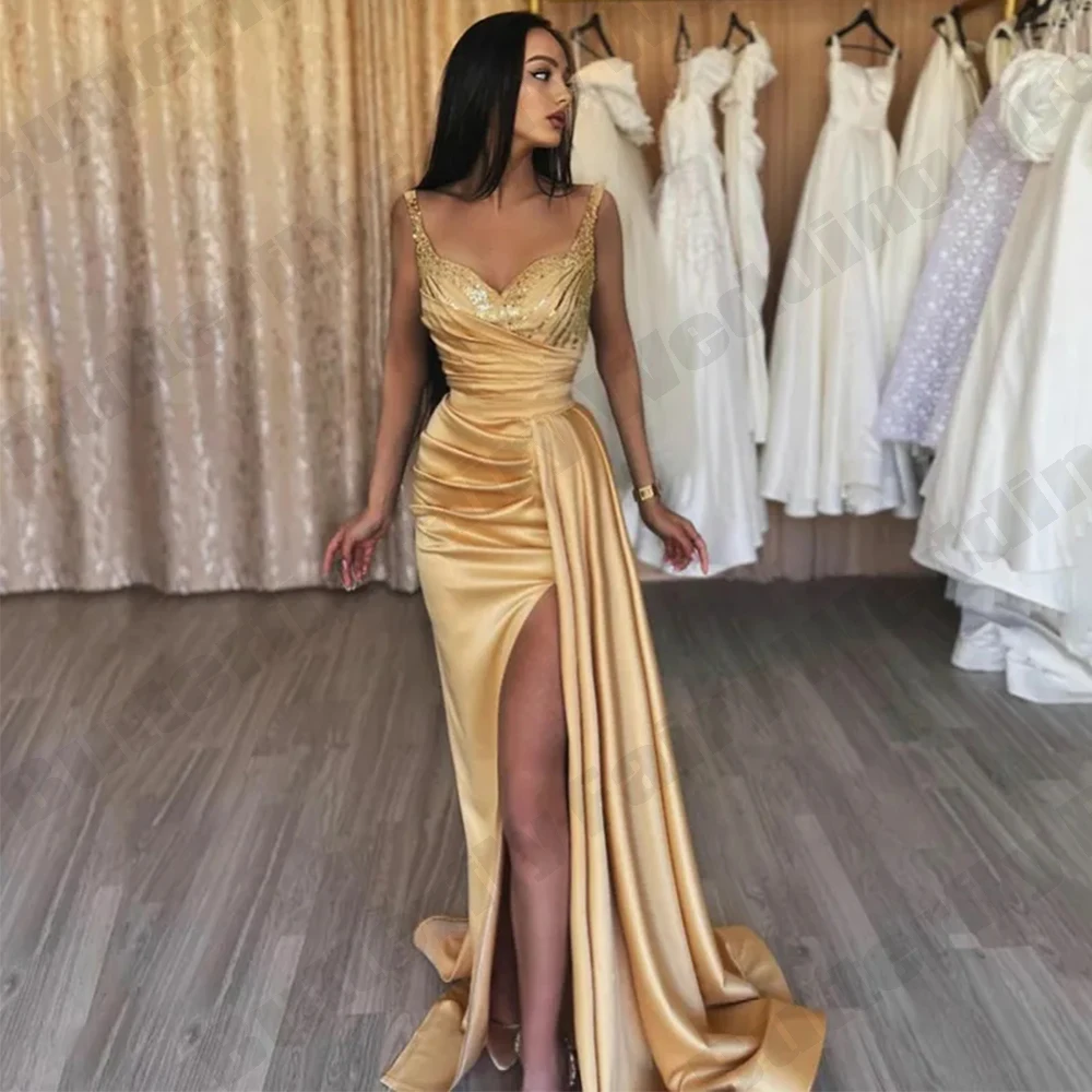 Elegant Beautiful Off Shoulder Sleeveless High Split Prom Dresses Long A Line Pleat Evening Party Gown Long Women Custom made
Elegant Beautiful Off Shoulder Sleeveless High Split Prom Dresses Long A Line Pleat Evening Party Gown Long Women Custom made