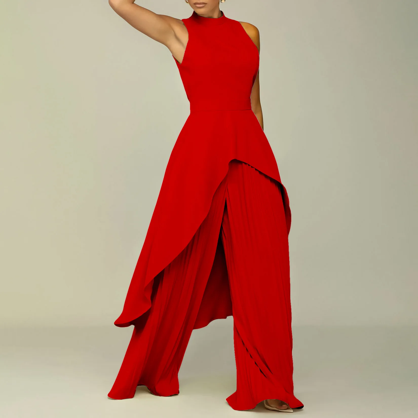 C8556 Women's Ol Sleeveless Irregular Top And Wide-leg Pants Two-piece Set Summer Maxi Dress Bandage Robe Clothes Maxi
C8556 Women's Ol Sleeveless Irregular Top And Wide-leg Pants Two-piece Set Summer Maxi Dress Bandage Robe Clothes Maxi