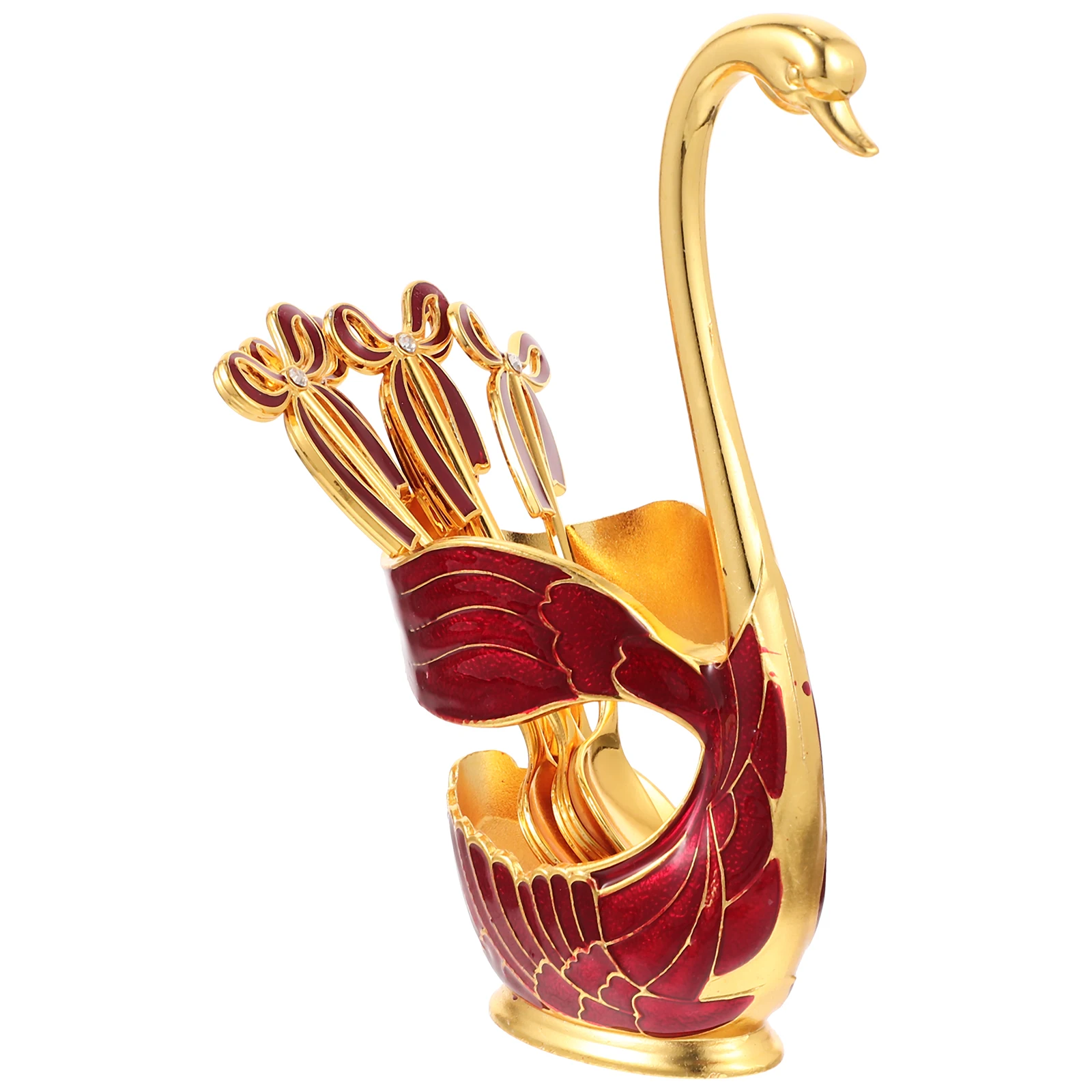 Dessert Spoon Set Swan Base Stand Coffee Scoop Holder Shape Storage Organizer Alloy Material Durability
Dessert Spoon Set Swan Base Stand Coffee Scoop Holder Shape Storage Organizer Alloy Material Durability