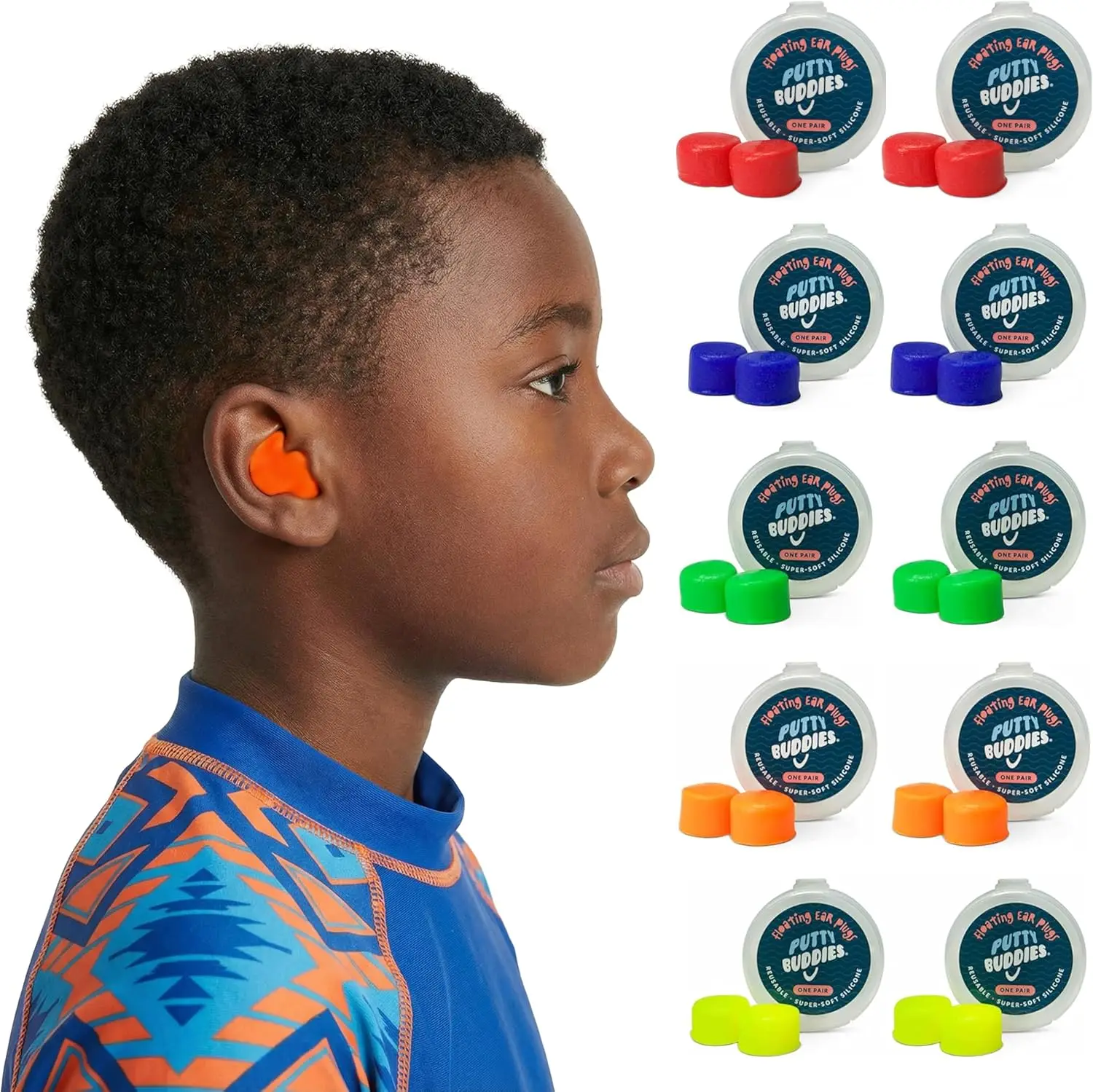 Floating Putty Buddies Swim Earplugs, Moldable Silicone, Prevent Swimmer's Ear, 10 Pair Pack, Assorted
Floating Putty Buddies Swim Earplugs, Moldable Silicone, Prevent Swimmer's Ear, 10 Pair Pack, Assorted