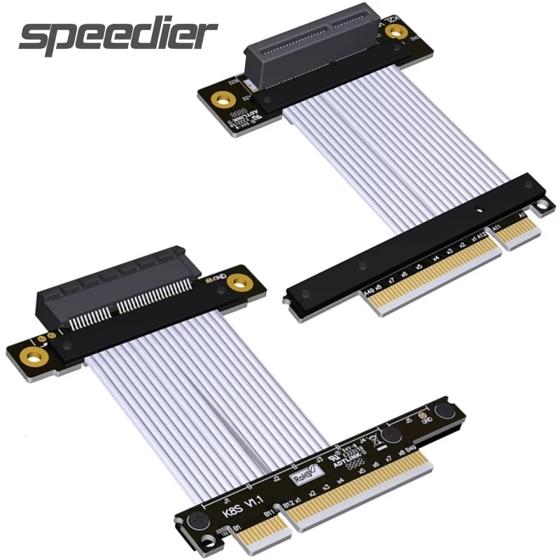 Riser PCI-E 4.0 x4 Card to x8 Slot Extender For Graphics GPU Card Turn 90 Angle PCI Express 4.0 X8 Male to X4 Female Riser Cable
Riser PCI-E 4.0 x4 Card to x8 Slot Extender For Graphics GPU Card Turn 90 Angle PCI Express 4.0 X8 Male to X4 Female Riser Cable