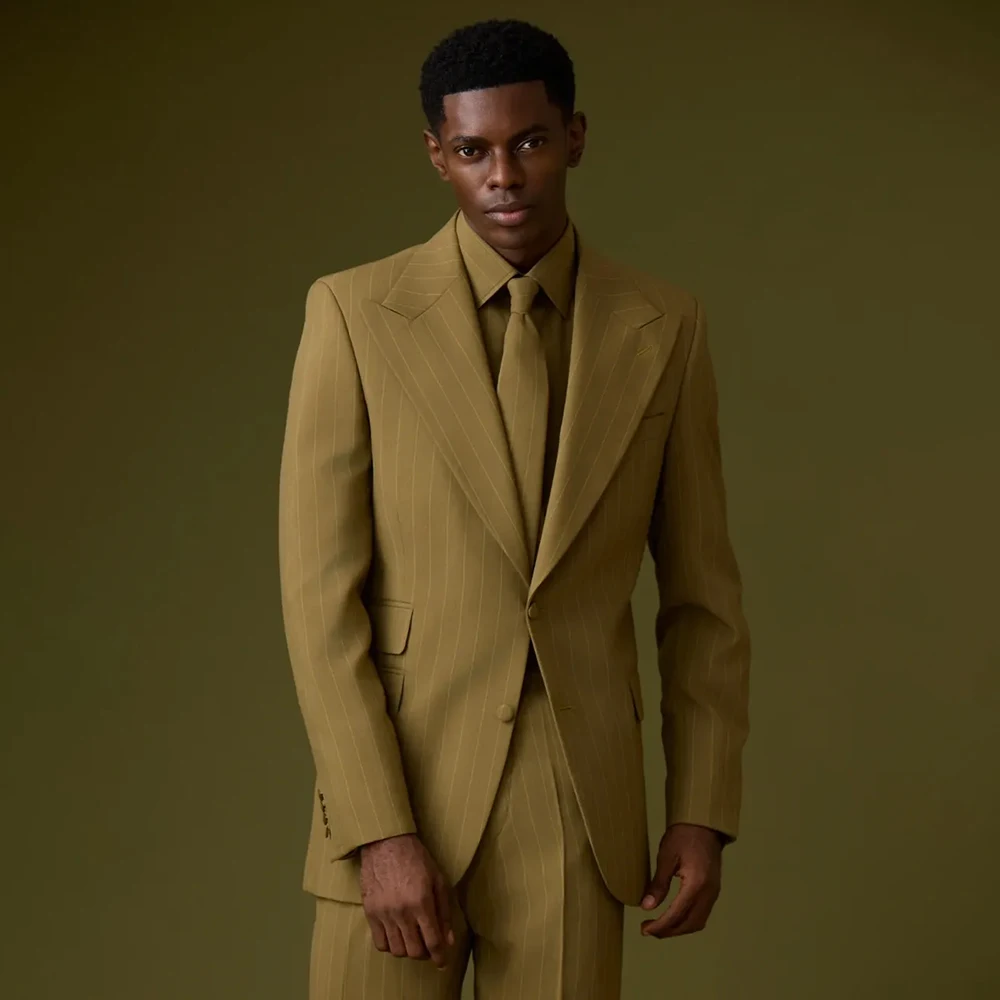 Leisure Men's Suits Formal Stripe Blazer Regular Length Formal Business 2 Piece Jacket Pants Full Sets Wedding Clothing Costume
Leisure Men's Suits Formal Stripe Blazer Regular Length Formal Business 2 Piece Jacket Pants Full Sets Wedding Clothing Costume