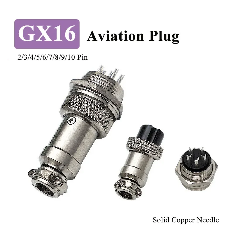 GX16 Aviation Plug Socket 2 3 4 5 6 7 8 9 10 Pin Solid Copper Needle Rubber Wood Core Connector M16 Male Female Connector 1-10pc
GX16 Aviation Plug Socket 2 3 4 5 6 7 8 9 10 Pin Solid Copper Needle Rubber Wood Core Connector M16 Male Female Connector 1-10pc
