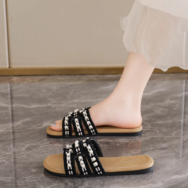 Retro Pearl Decorated Summer Slippers, Elegant Outdoor Slides Perfectly Matching Dresses For Ladies Daily Street Wearing
Retro Pearl Decorated Summer Slippers, Elegant Outdoor Slides Perfectly Matching Dresses For Ladies Daily Street Wearing