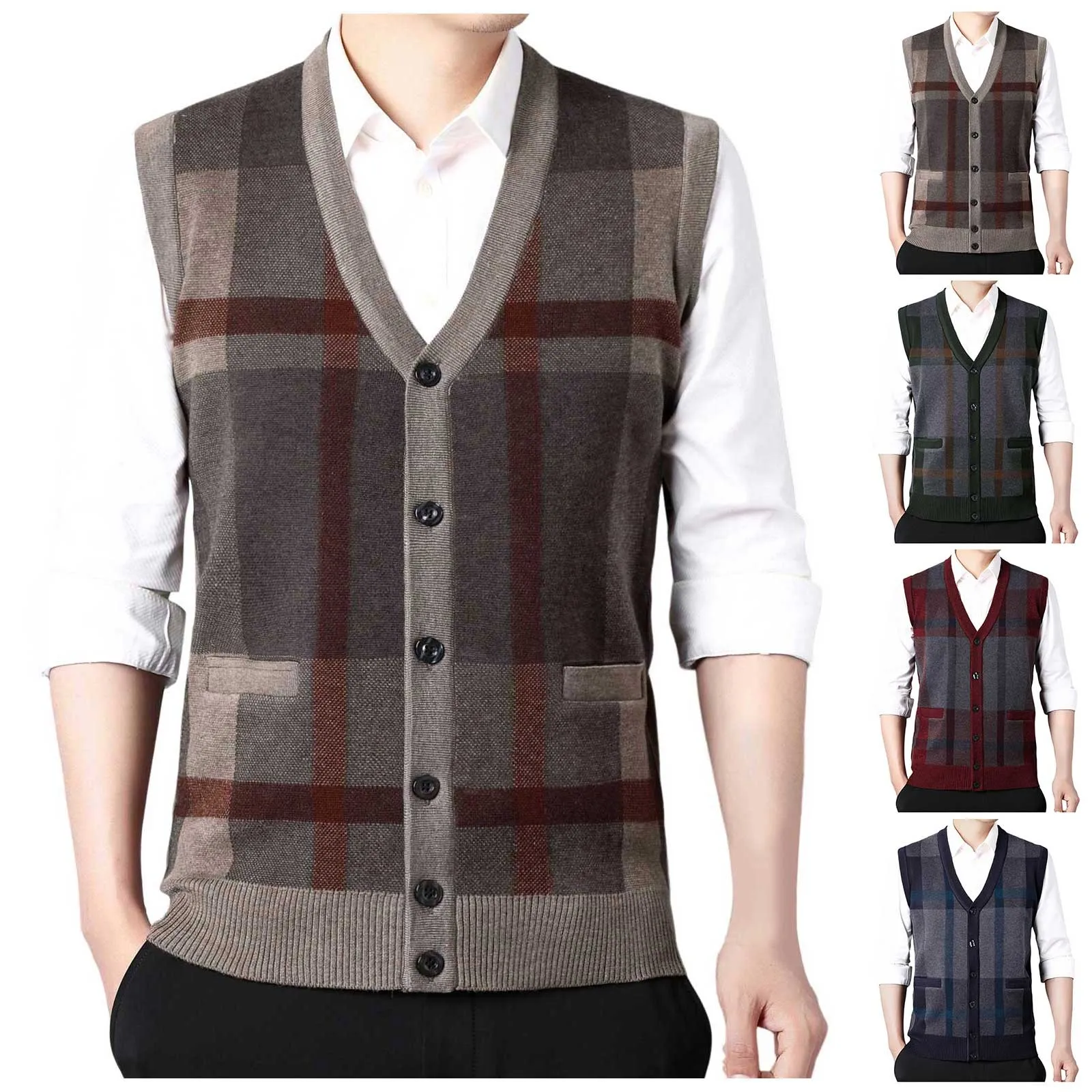 Autumn Winter V-Neck Knitted Sweater Vest Men's Casual Sleeveless Outer Wear Tops Cardigan Jacket Thickened Casual Sweater Tank
Autumn Winter V-Neck Knitted Sweater Vest Men's Casual Sleeveless Outer Wear Tops Cardigan Jacket Thickened Casual Sweater Tank