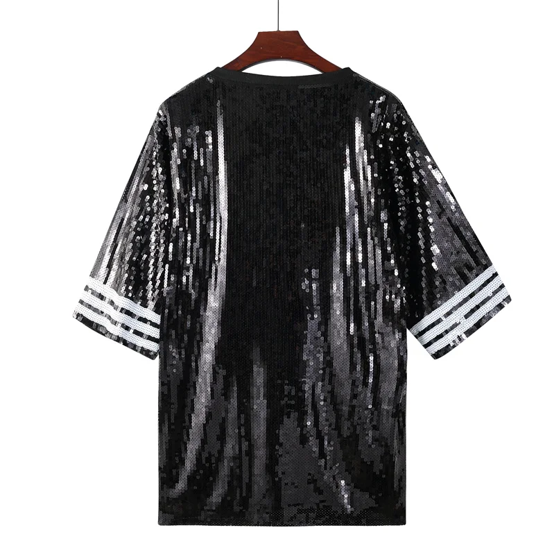 Summer New Letter Round Neck Patchwork Color Short Sleeve Streetwear T-Shirt Sequins Hip Hop Straight Women's Tops
Summer New Letter Round Neck Patchwork Color Short Sleeve Streetwear T-Shirt Sequins Hip Hop Straight Women's Tops