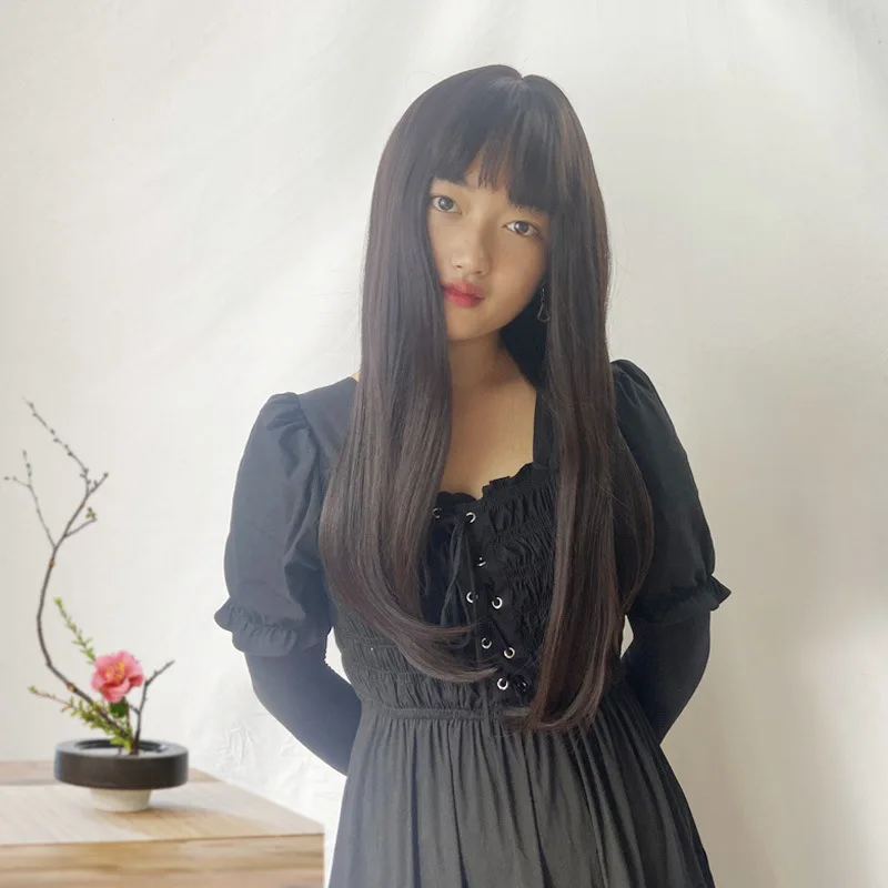 Натуральная воздушная челка, полный парик, новый стиль, женский парик, корейская мода, реалистичные волосы, длинный прямой парик 
Натуральная воздушная челка, полный парик, новый стиль, женский парик, корейская мода, реалистичные волосы, длинный прямой парик