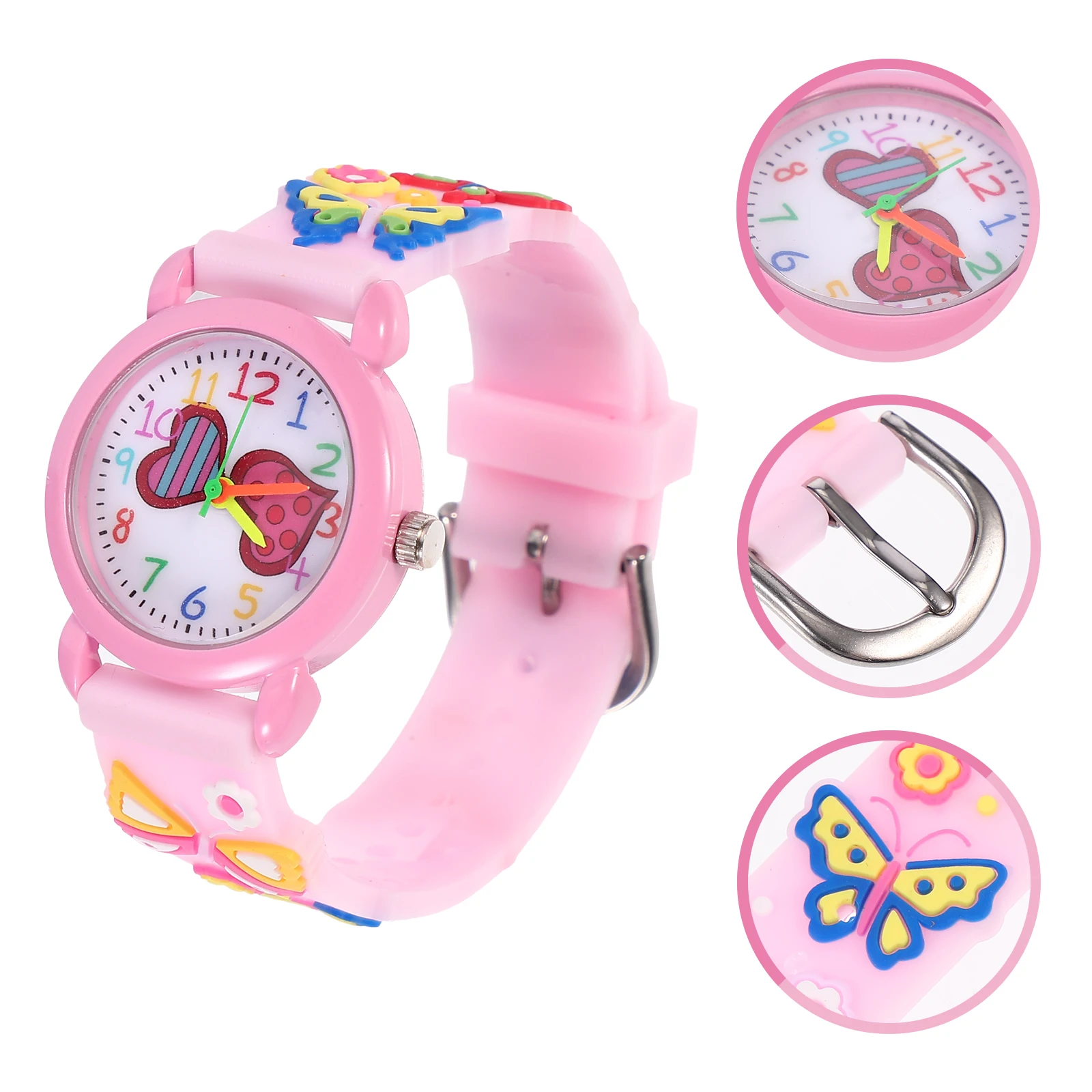 Children Watch Cartoon Butterfly Heart Kids 3D Watch Design Adjustable Kids Wristwatch Durable Lightweight Gift 
Children Watch Cartoon Butterfly Heart Kids 3D Watch Design Adjustable Kids Wristwatch Durable Lightweight Gift