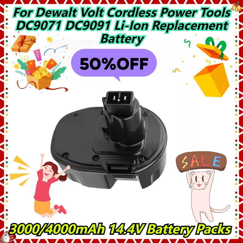 3000/4000mAh 14.4V Battery Packs For Dewalt Volt Cordless Power Tools DC9071 DC9091 Li-Ion Replacement Battery
3000/4000mAh 14.4V Battery Packs For Dewalt Volt Cordless Power Tools DC9071 DC9091 Li-Ion Replacement Battery
