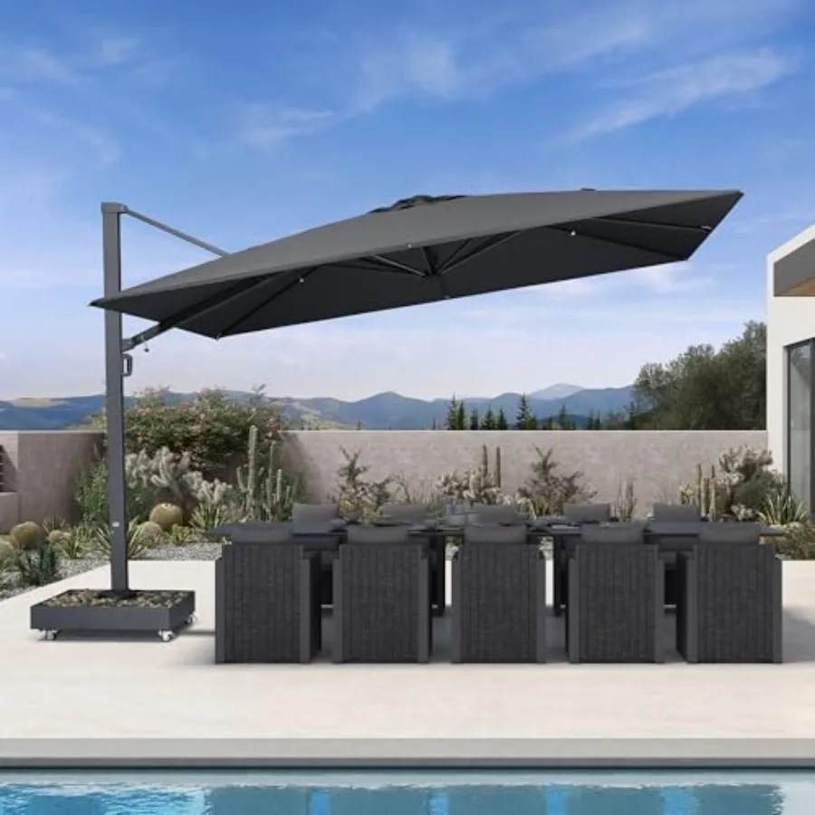 Space Saving Rectangle Patio Umbrella Large Outdoor Aluminum Offset Umbrella with 360-degree Rotation Cantilever Umbrella for G
Space Saving Rectangle Patio Umbrella Large Outdoor Aluminum Offset Umbrella with 360-degree Rotation Cantilever Umbrella for G