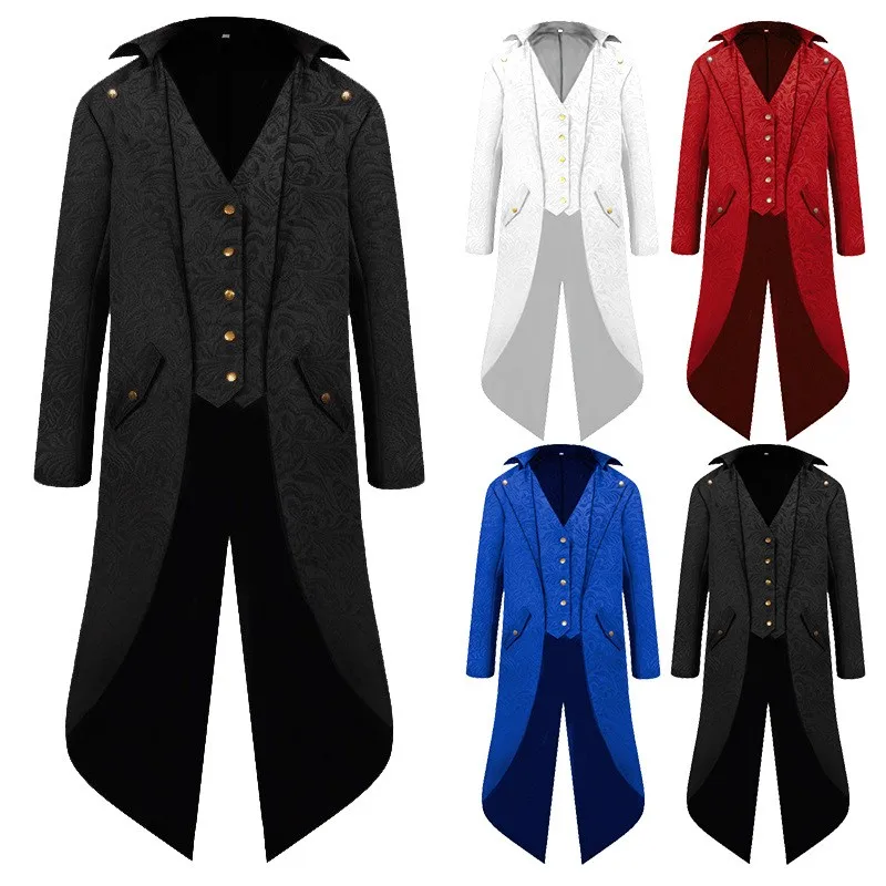 New Pure Color Tuxedo Medieval Retro Men's Mid-Length Punk Tailcoat Stage Performance Costume Halloween Formal Wear Polyester
New Pure Color Tuxedo Medieval Retro Men's Mid-Length Punk Tailcoat Stage Performance Costume Halloween Formal Wear Polyester