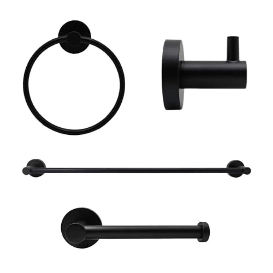 A101-62 Modern 4-Piece Bathroom Hardware Set 24 Inch Towel Bar and Wall Mounted Accessories with Concealed Mounting, Satin Nick
A101-62 Modern 4-Piece Bathroom Hardware Set 24 Inch Towel Bar and Wall Mounted Accessories with Concealed Mounting, Satin Nick