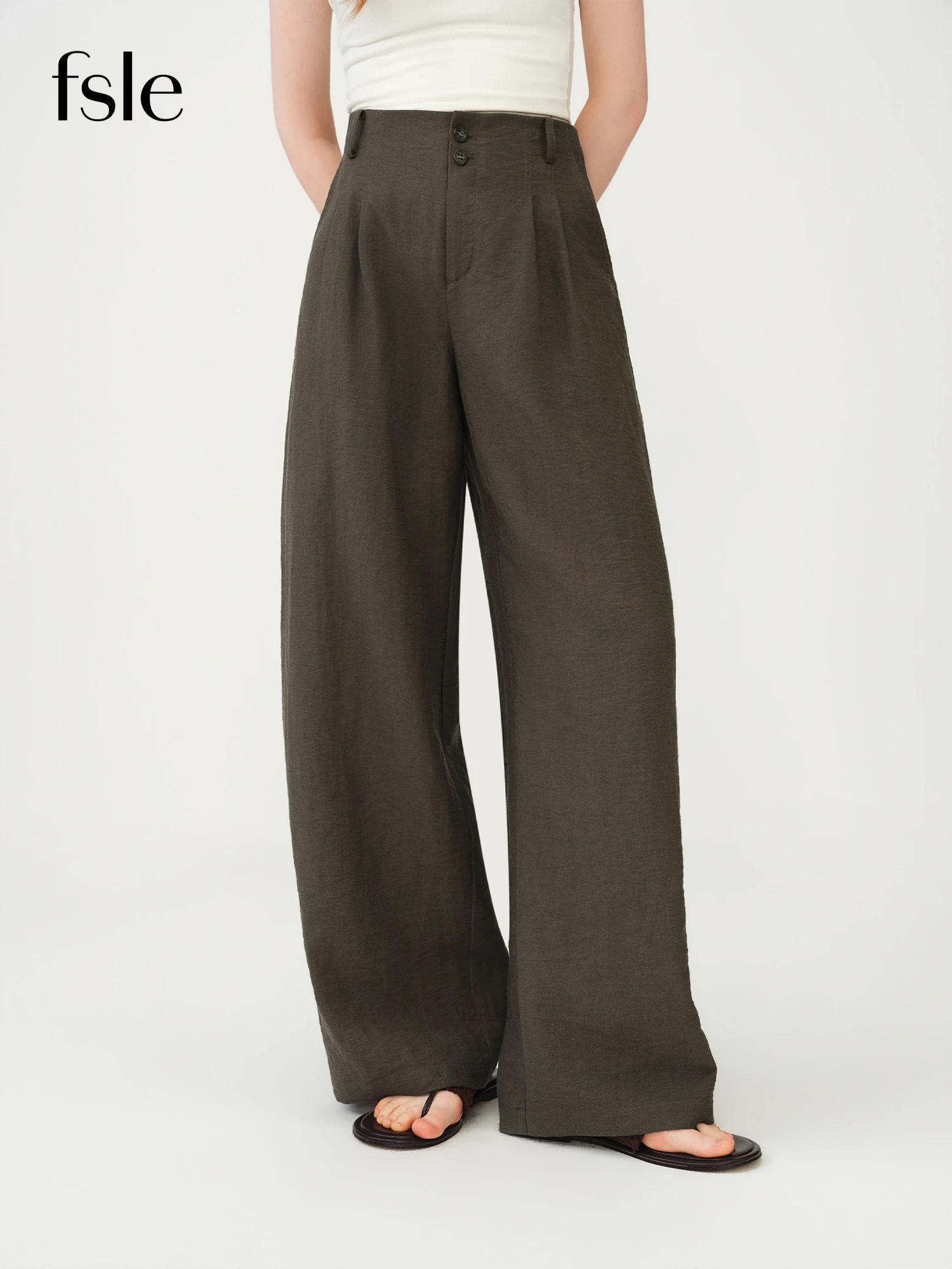 FSLE Retro Textured High-waisted Loose-fitting Casual Linen Pants for Women New Summer Style Straight Leg Pants 2026
FSLE Retro Textured High-waisted Loose-fitting Casual Linen Pants for Women New Summer Style Straight Leg Pants 2026