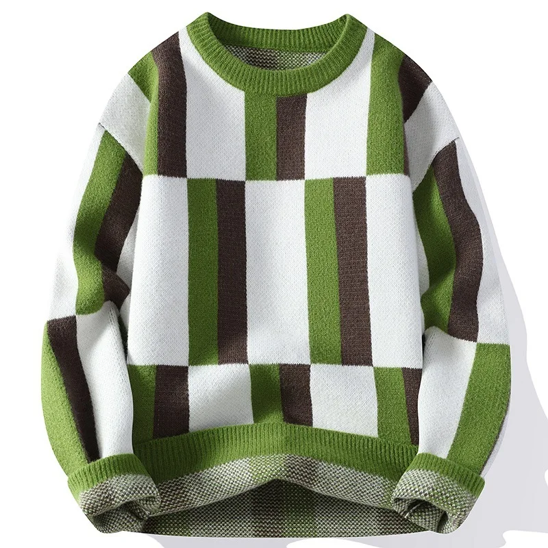 2024 Men's Plaid Colorblock round Neck Sweater Youth Fashion Autumn and Winter New Pullover Sweater
2024 Men's Plaid Colorblock round Neck Sweater Youth Fashion Autumn and Winter New Pullover Sweater