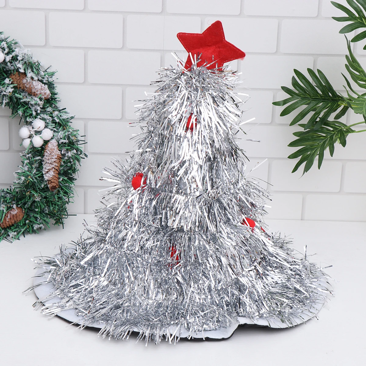 Christmas Tree Hat Props Headband Topper Spring Hats Clothing Funny Accessories Costume Silver Shining
Christmas Tree Hat Props Headband Topper Spring Hats Clothing Funny Accessories Costume Silver Shining