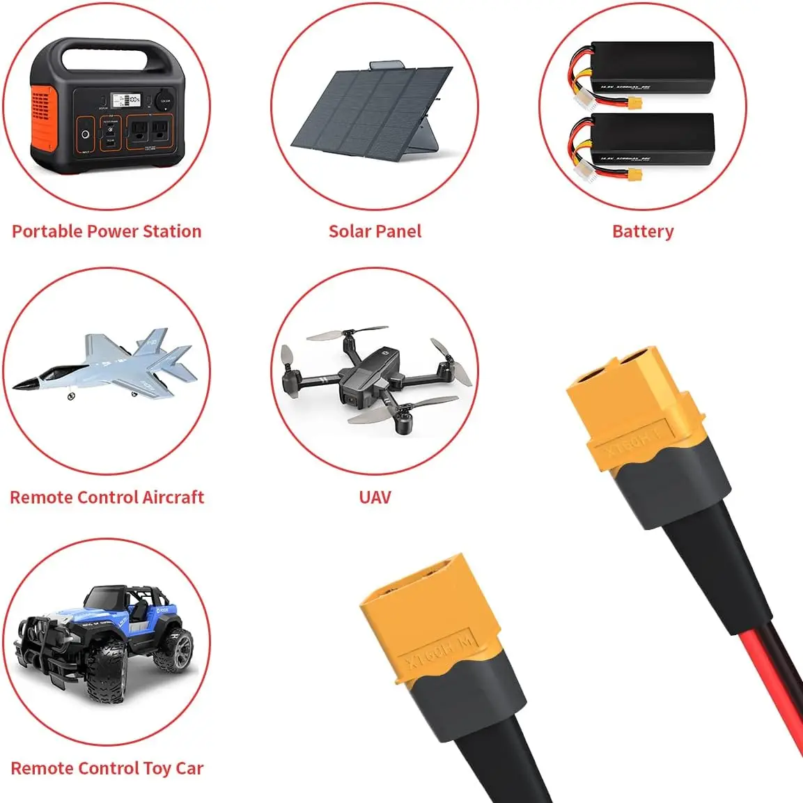 12AWG 2FT XT60 Extension Cable 2 6 10 20 35 50 75 100FT XT60 Female to Male Connector for RC Battery Portable Power Station Sola
12AWG 2FT XT60 Extension Cable 2 6 10 20 35 50 75 100FT XT60 Female to Male Connector for RC Battery Portable Power Station Sola