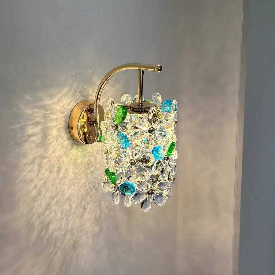 New French Bedroom Small Chandelier Bedside Lamp Premium TV Background Wall Room Petal Crystal Wall Lamp
New French Bedroom Small Chandelier Bedside Lamp Premium TV Background Wall Room Petal Crystal Wall Lamp