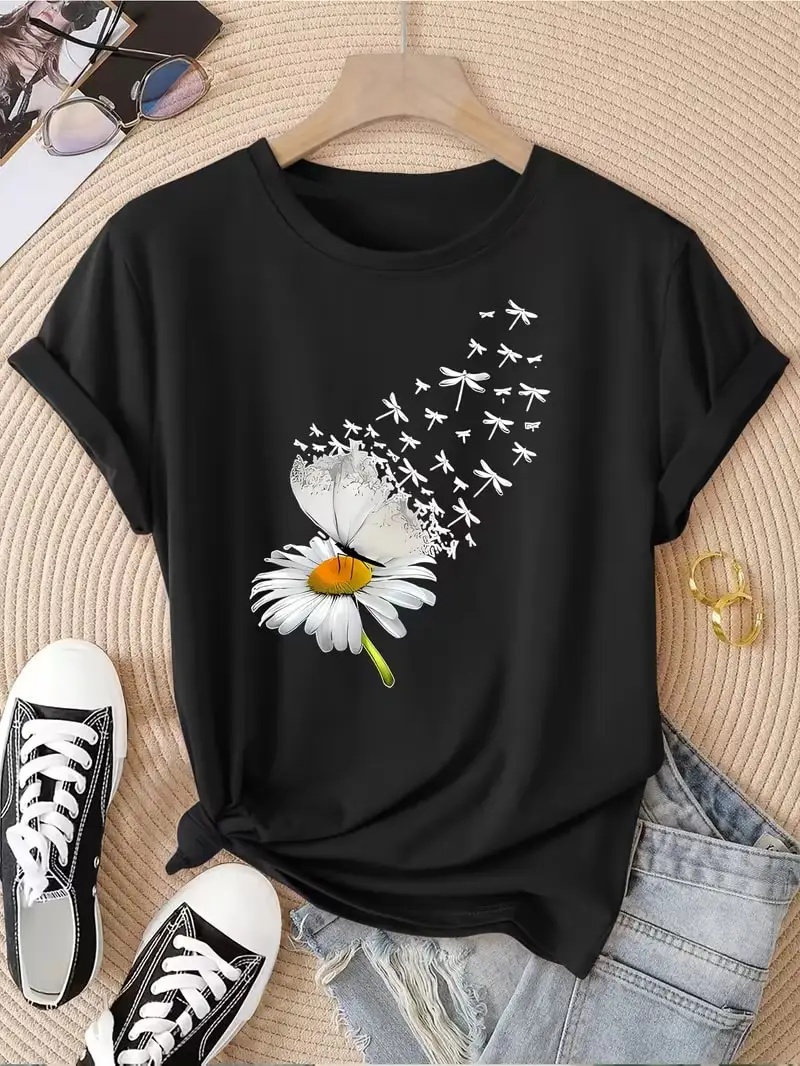 Plus Size Women's Short Sleeve T-Shirt Daisy Dragonfly Music Note Flight breathable fabric summer outfits women's clothing
Plus Size Women's Short Sleeve T-Shirt Daisy Dragonfly Music Note Flight breathable fabric summer outfits women's clothing