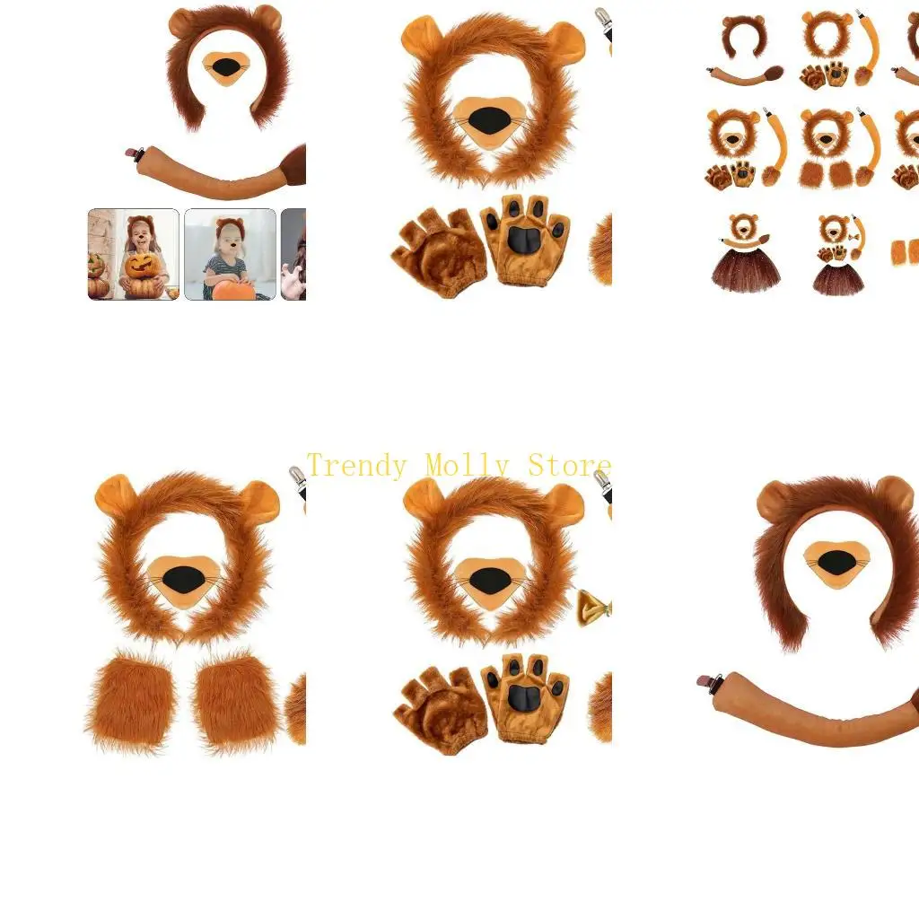 N5KB Child Lion Cosplay Costume Animal Dress up Costume Lion Hairband Tail, Bowtie
N5KB Child Lion Cosplay Costume Animal Dress up Costume Lion Hairband Tail, Bowtie