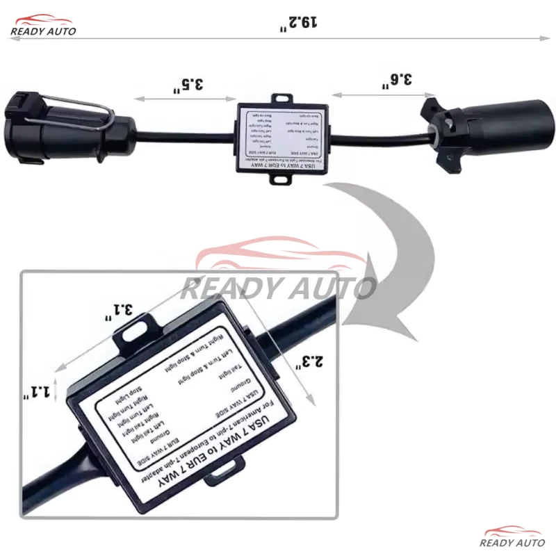 Auto Trailer Light Converter USA 7Pin Blade Socket To EUR 7Pin Round Plug Trailer Taillight Circuit Separation Connector
Auto Trailer Light Converter USA 7Pin Blade Socket To EUR 7Pin Round Plug Trailer Taillight Circuit Separation Connector
