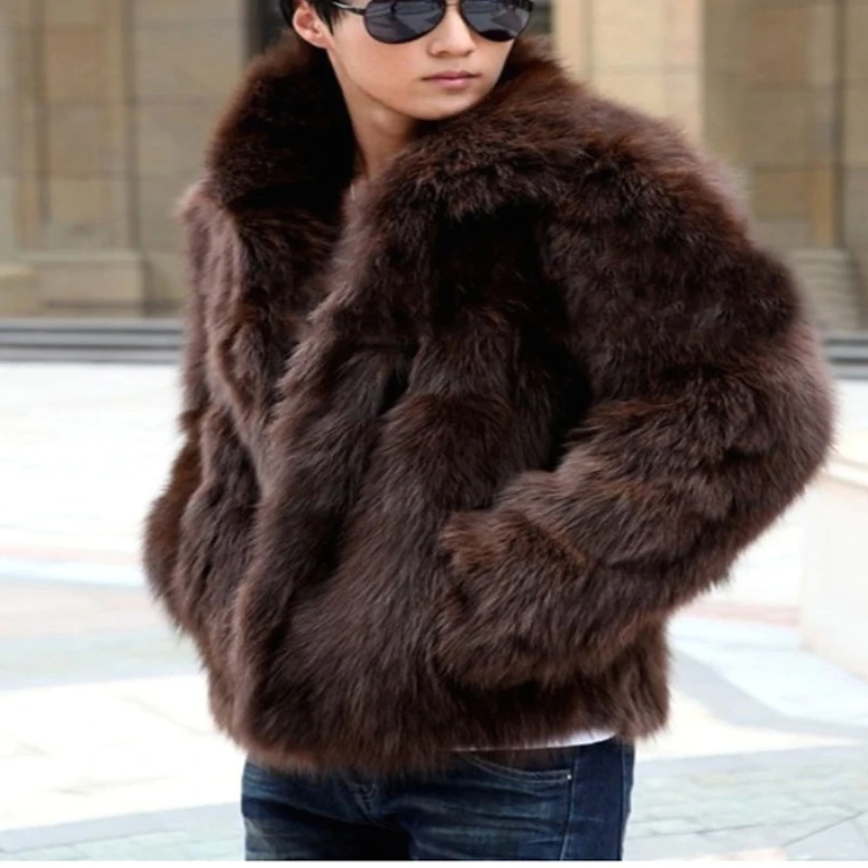Men Thick Maxi Faux Fox Fur Coat Outerwear Autumn Winter Jacket Long Sleeve Warm Luxury Fur Black Parkas Bontjas Furry Shaggy
Men Thick Maxi Faux Fox Fur Coat Outerwear Autumn Winter Jacket Long Sleeve Warm Luxury Fur Black Parkas Bontjas Furry Shaggy