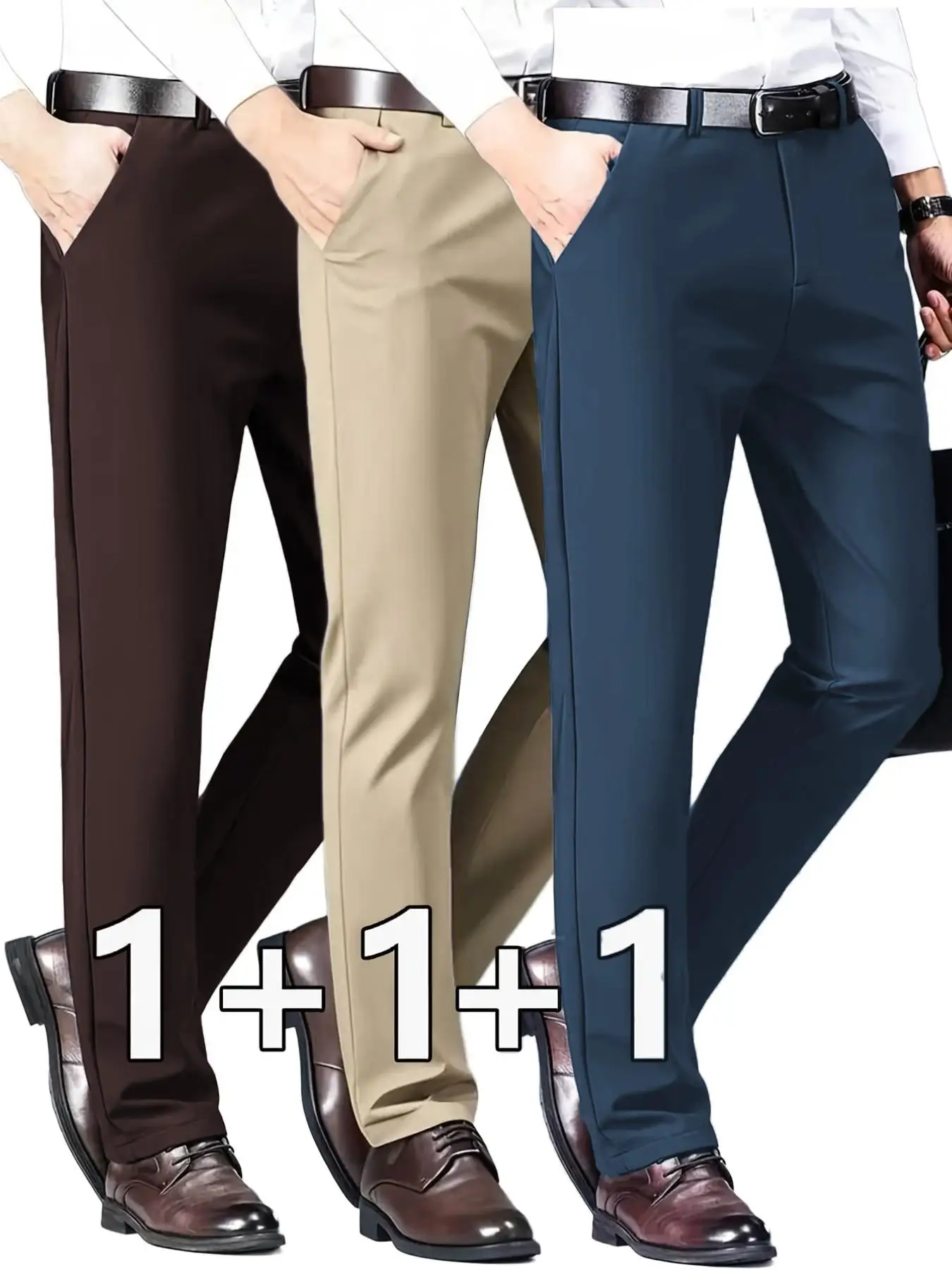 3Pc Men Straight Dress Pants Stretch Wrinkle Free Solid Trousers For Office Wedding Business Casual Wear Soft Comfort Slacks
3Pc Men Straight Dress Pants Stretch Wrinkle Free Solid Trousers For Office Wedding Business Casual Wear Soft Comfort Slacks