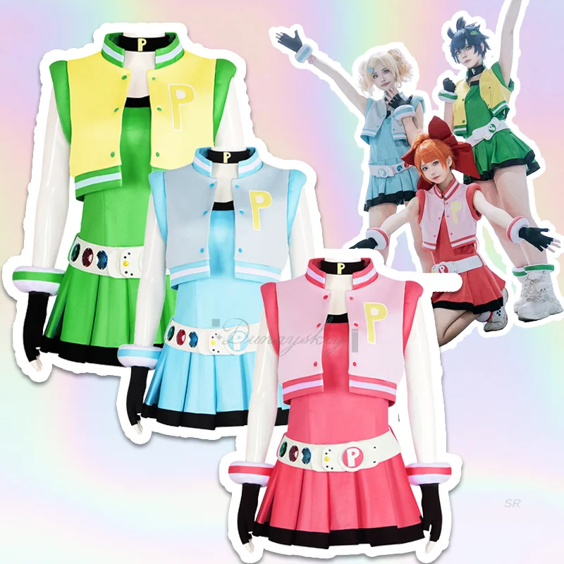 Super Flower/Fluffy Spinning/Bubble Anime Full Set Uniform The Powerpuff Girls Cosplay Costume Carnival Party Dress Halloween
Super Flower/Fluffy Spinning/Bubble Anime Full Set Uniform The Powerpuff Girls Cosplay Costume Carnival Party Dress Halloween