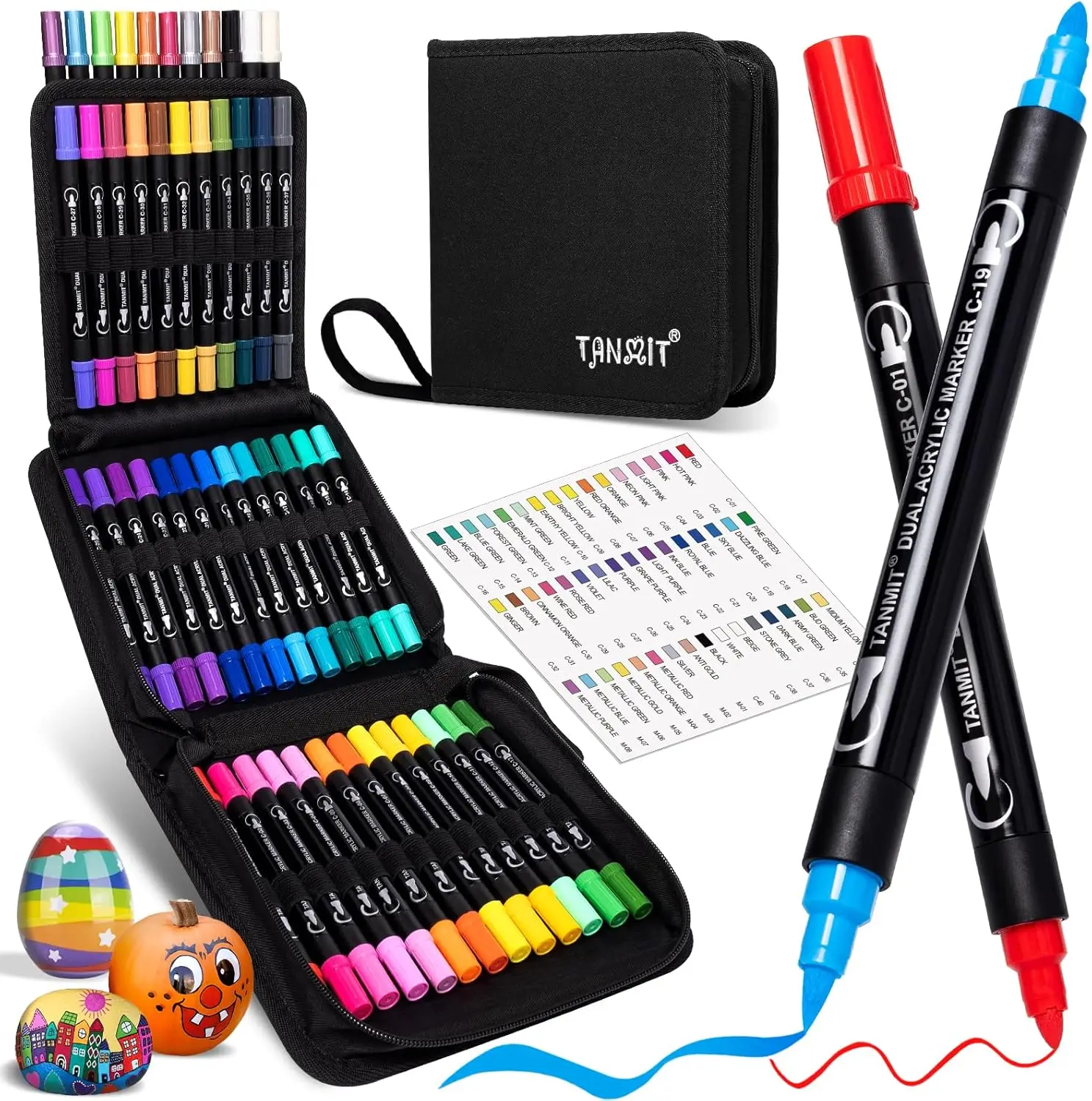 48 Colors Dual Tip Acrylic Paint Markers, Brush & Fine Tip for Rock, Wood, Glass, Canvas, Fabric, DIY Crafts, Art Supplies Gift
48 Colors Dual Tip Acrylic Paint Markers, Brush & Fine Tip for Rock, Wood, Glass, Canvas, Fabric, DIY Crafts, Art Supplies Gift