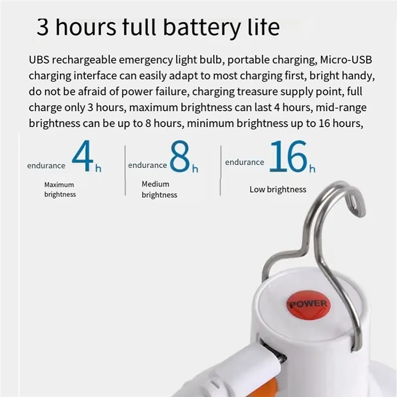 T98C-Outdoor Emergency Lantern Bulb Camping Light USB Rechargeable LED Bulb High Power Tent Light Outdoor Emergency Bulb
T98C-Outdoor Emergency Lantern Bulb Camping Light USB Rechargeable LED Bulb High Power Tent Light Outdoor Emergency Bulb