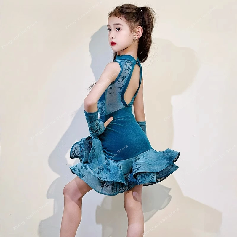 Детское боди без рукавов с сетчатым принтом для девочек и двойная юбка с большой рыбьей косточкой, детская одежда для латинских танцев, тренировочный костюм для соревнований
Детское боди без рукавов с сетчатым принтом для девочек и двойная юбка с большой рыбьей косточкой, детская одежда для латинских танцев, тренировочный костюм для соревнований