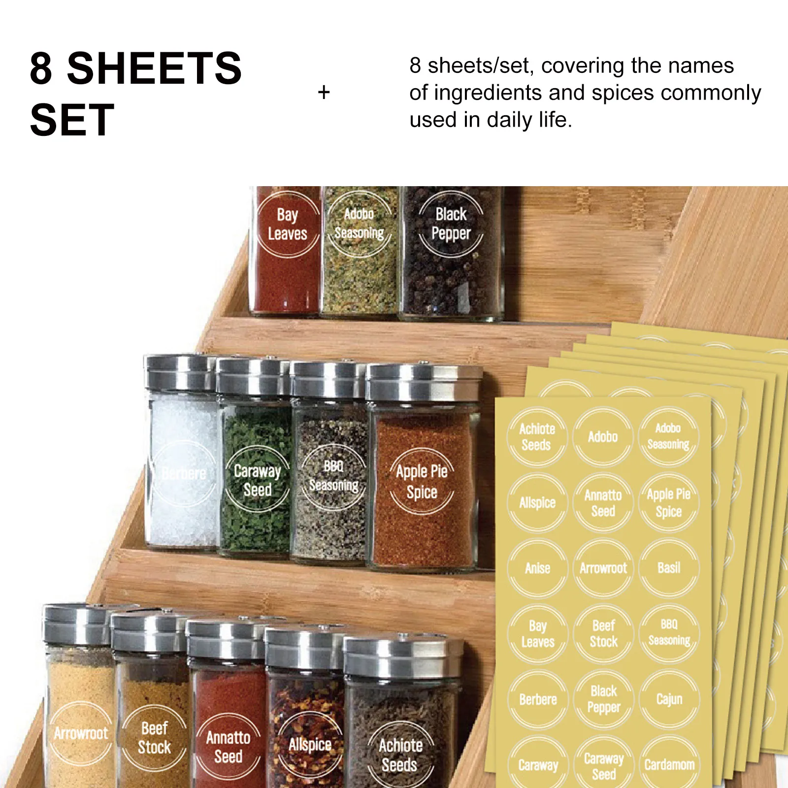 8 Sheets Spice Label Sticker Canister Labels for Kitchen Spices Clear Waterproof Jar
8 Sheets Spice Label Sticker Canister Labels for Kitchen Spices Clear Waterproof Jar