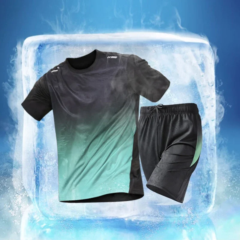 Plus Size Summer Men's T-Shirt Shorts Set Men Badminton Top Quick Drying Fitness Training Sport Outdoor Casual Running Tracksuit
Plus Size Summer Men's T-Shirt Shorts Set Men Badminton Top Quick Drying Fitness Training Sport Outdoor Casual Running Tracksuit