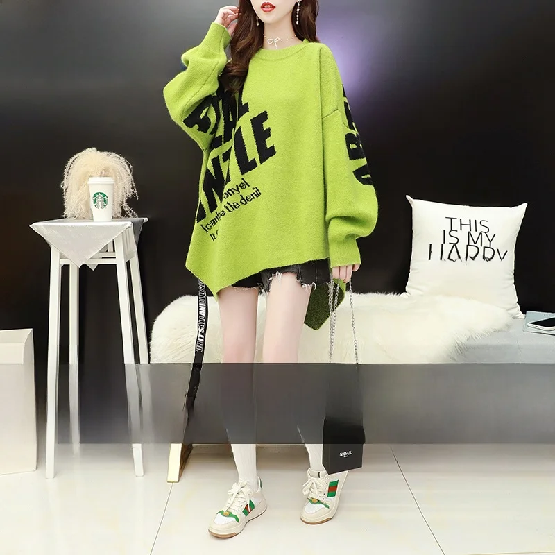 Ladies Knitted Sweater Loose Fit Mid-Length Base Layer Top Trendy Lazy Sle Autumn Winter Faion Outerwear Commute Sle
Ladies Knitted Sweater Loose Fit Mid-Length Base Layer Top Trendy Lazy Sle Autumn Winter Faion Outerwear Commute Sle