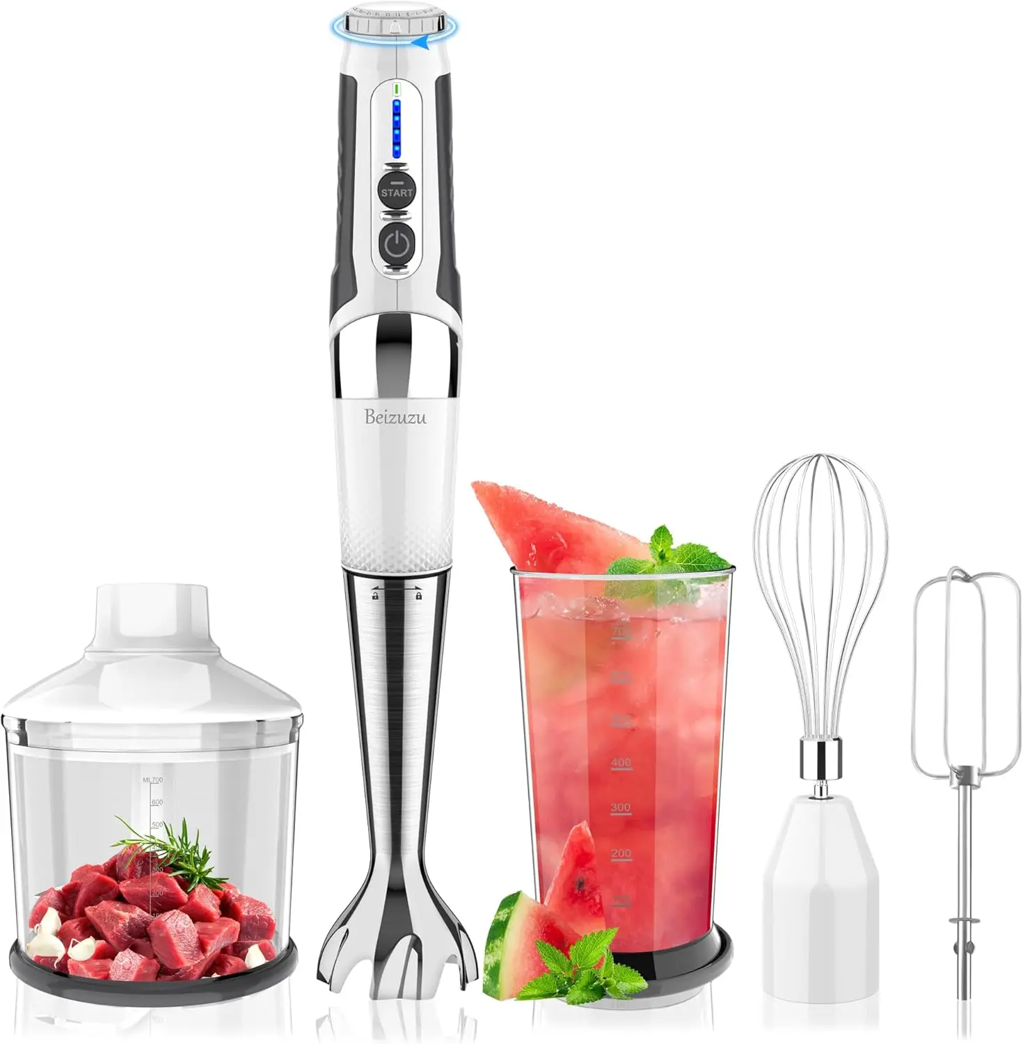 Cordless Immersion Blender: 4-In-1 Rechargeable Cordless Hand Blender, 21-Speed & 3-Angle Adjustable With Chopper, Beaker,
Cordless Immersion Blender: 4-In-1 Rechargeable Cordless Hand Blender, 21-Speed & 3-Angle Adjustable With Chopper, Beaker,