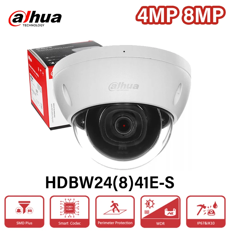 Dahua Original Outdoor 8MP 4MP IP Camera IP67 IK10 Protection IR Security Surveillance With Mic PoE Human Detection HDBW2841E-S
Dahua Original Outdoor 8MP 4MP IP Camera IP67 IK10 Protection IR Security Surveillance With Mic PoE Human Detection HDBW2841E-S