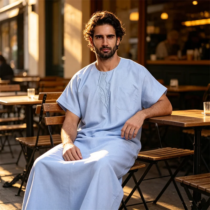 Islam Men Short Sleeve Jubba Thobe Clothes Dress Robe Muslim Turkey Thoub Saudi Arab Traditional Kaftan Abaya Dubai Eid Ramadan
Islam Men Short Sleeve Jubba Thobe Clothes Dress Robe Muslim Turkey Thoub Saudi Arab Traditional Kaftan Abaya Dubai Eid Ramadan