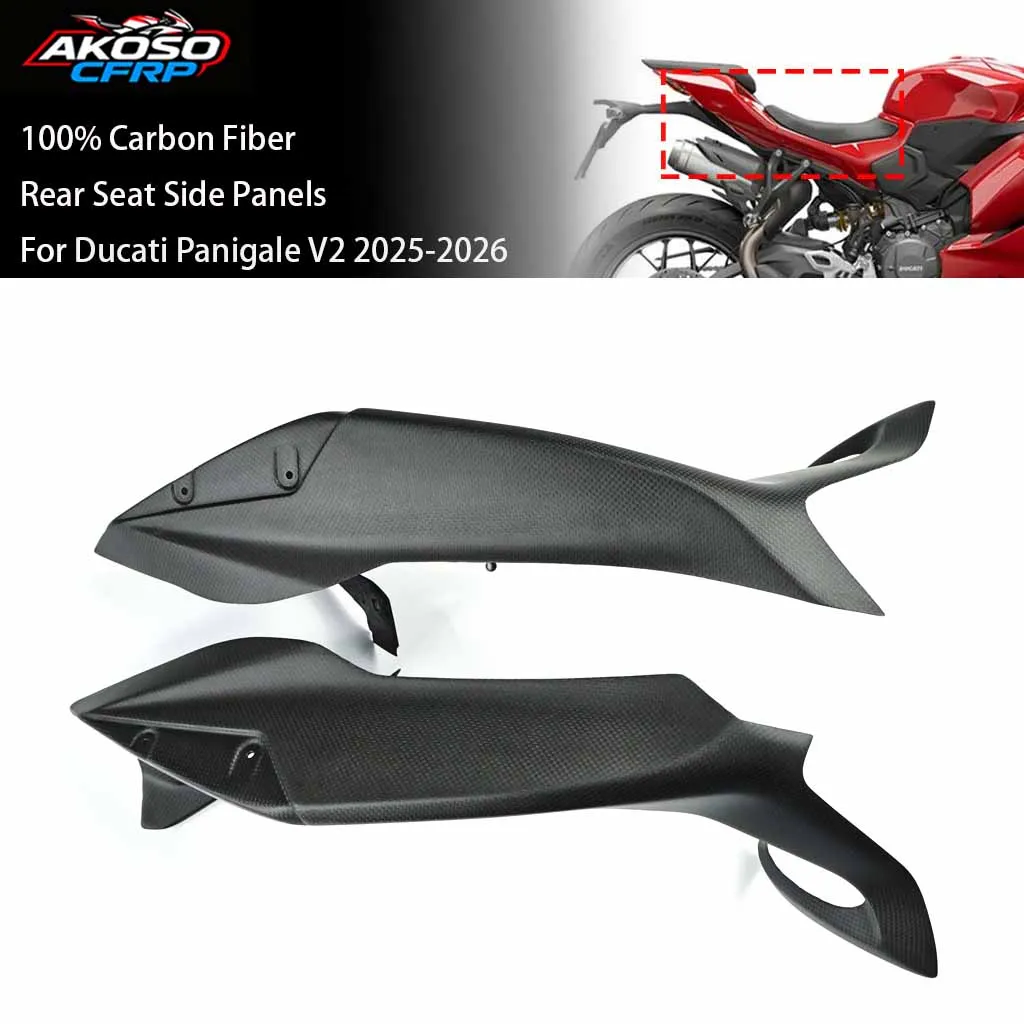 100% 3K Carbon Fiber For Ducati Panigale V2 2025-2026 Motorcycle Accessories Rear Seat Side Panels Tail Fairing Guard Protector
100% 3K Carbon Fiber For Ducati Panigale V2 2025-2026 Motorcycle Accessories Rear Seat Side Panels Tail Fairing Guard Protector
