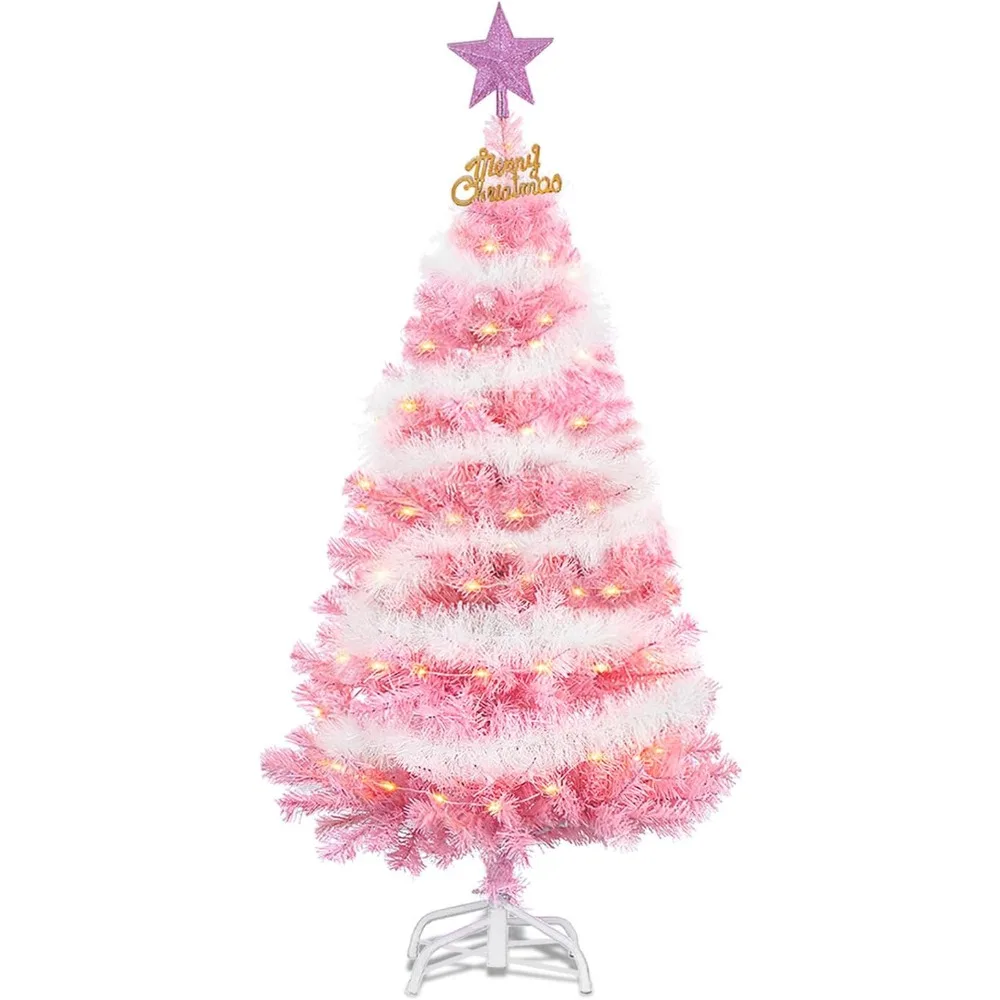 4-Foot Pink Artificial Christmas Pine Tree with Metal Stand for Festive Celebrations at Home or Office
4-Foot Pink Artificial Christmas Pine Tree with Metal Stand for Festive Celebrations at Home or Office