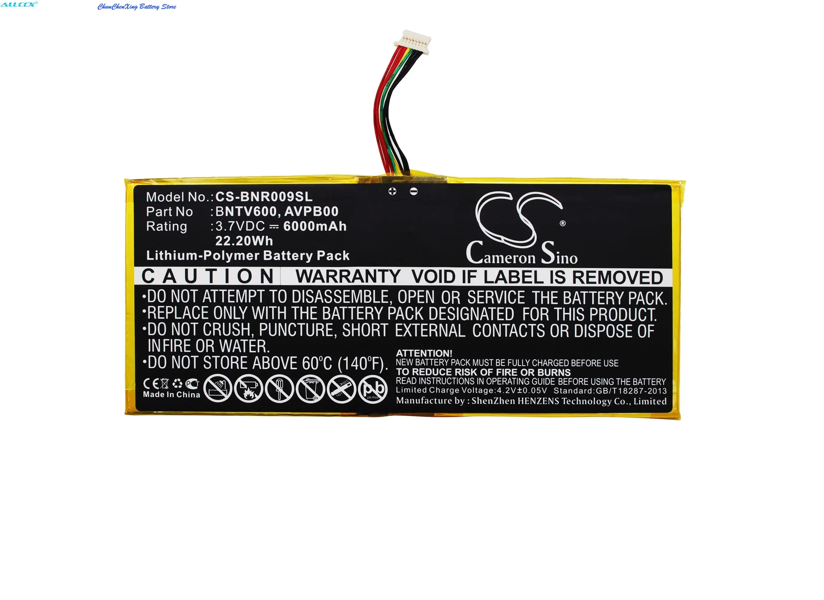 6000mAh Battery AVPB00, AVPB002-A110-01, BNTV600 for Barnes & Noble BNTV600, Nook HD+ Plus, NOOK HD+9, Ovation
6000mAh Battery AVPB00, AVPB002-A110-01, BNTV600 for Barnes & Noble BNTV600, Nook HD+ Plus, NOOK HD+9, Ovation