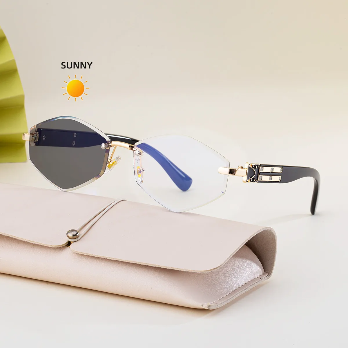 Unisex Photochromic Sunglasses Acetate Fiber Rimless Gradient Lens UV400 Fashion Anti Glare Driving Eyewear With Storage Bag
Unisex Photochromic Sunglasses Acetate Fiber Rimless Gradient Lens UV400 Fashion Anti Glare Driving Eyewear With Storage Bag