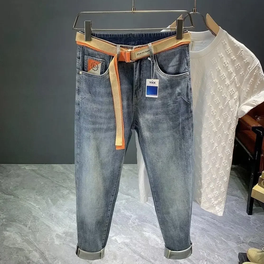 Pop Designer Clothes Streetwear Clothing Men's Knit Spring And Autumn Jeans Fashion Embroidery Casual Slim Fit Slim Work Pan
Pop Designer Clothes Streetwear Clothing Men's Knit Spring And Autumn Jeans Fashion Embroidery Casual Slim Fit Slim Work Pan
